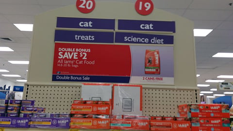 PetSmart Iams 'Double Bonus Sale' Endcap Header