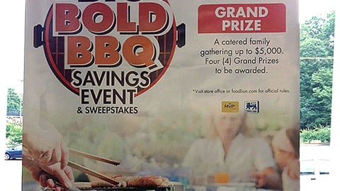 Food Lion 'Big Bold BBQ' Window Poster