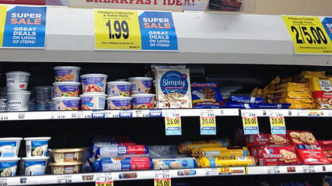 Kroger Pillsbury 'Super Sale' Shelf Sign