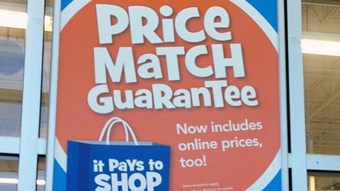 Toys "R" Us 'Price Match Guarantee' Window Sign