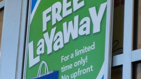 Toys "R" Us 'Free Layaway' Window Sign