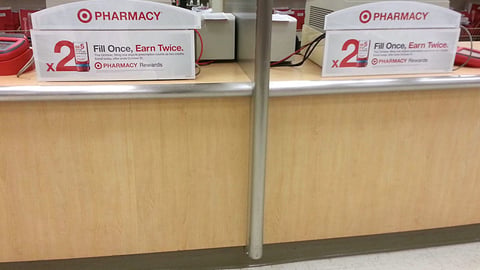 Target Pharmacy 'Fill Once, Earn Twice' Counter Signs