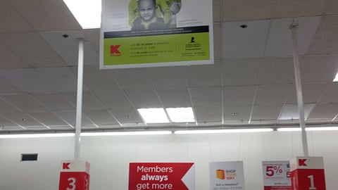 Kmart 'Thanks and Giving' Ceiling Sign