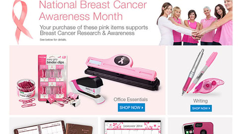 Office Depot 'Breast Cancer Awareness' E-Commerce Shop