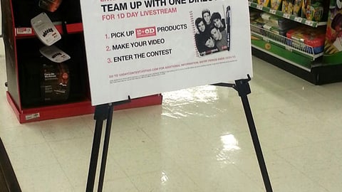 Office Depot One Direction 'BOGO' Easel Sign
