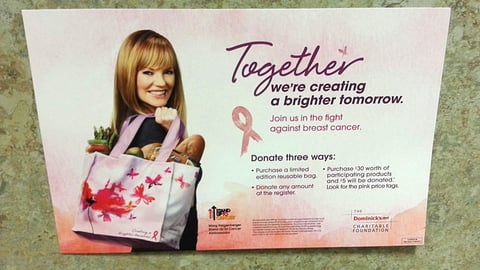 Dominick's 'Fight Against Breast Cancer' Checkout Sign