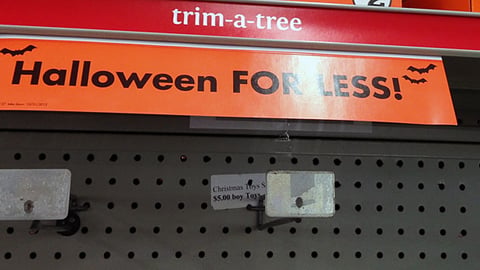 Family Dollar 'Halloween for Less' Shelf Sign