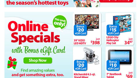 Walmart 'Bonus E-Gift Card' Email