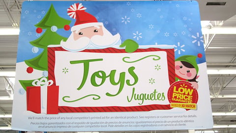 Walmart 'Toys' Ceiling Banner