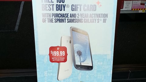 Best Buy Sprint Samsung Galaxy S III Incentive A-Board