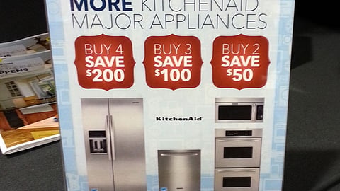 Best Buy KitchenAid 'Buy More, Save More' Counter Sign