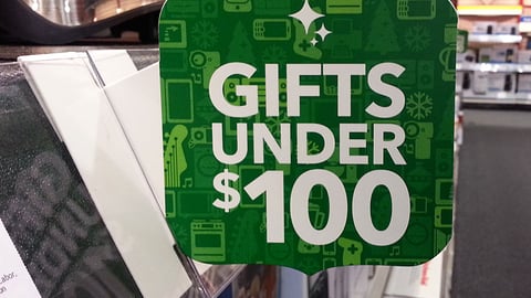 Best Buy 'Gifts Under $100' Shelf Talker