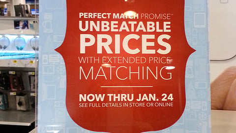 Best Buy 'Unbeatable Prices' Counter Sign