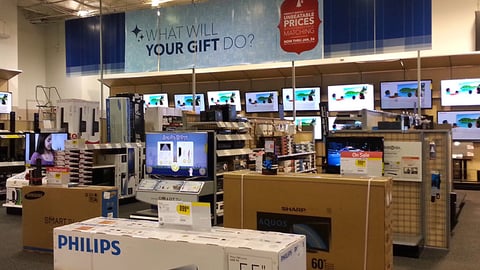 Best Buy 'What Will Your Gift Do' Ceiling Banner