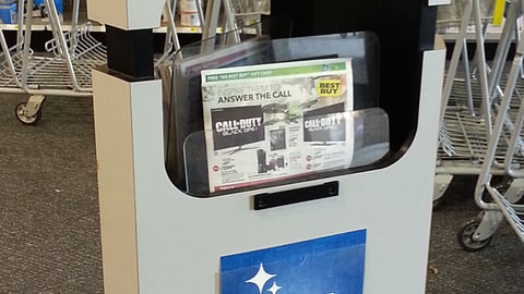 Best Buy 'What Will Your Gift Do' Circular Rack Signs