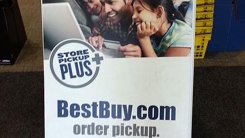 Best Buy 'Store Pickup Plus' Directional A-Board