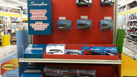 OfficeMax Swingline 'Reduced Effort Stapling' Holiday Endcap
