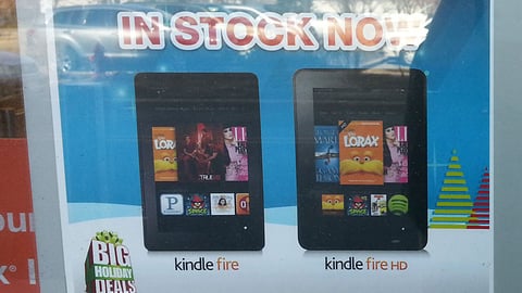 OfficeMax Kindle Fire 'In Stock Now' Door Cling