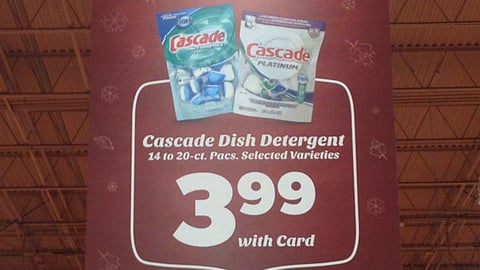 Randalls Cascade 'Great Value Thru the Holidays' Ceiling Banner