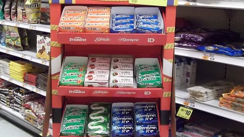 Mondelez Holiday Chewing Gum Shipper