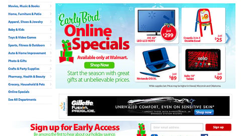Walmart 'Early Bird Online Specials' Carousel Ad