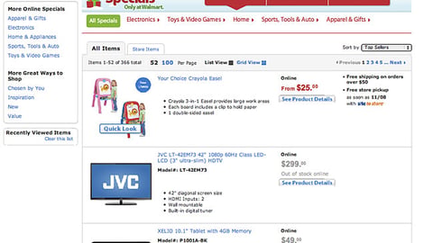 Walmart 'Early Bird Online Specials' Shop