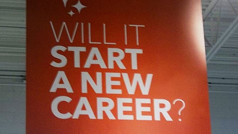 Best Buy 'Will It Start A New Career' Ceiling Banner