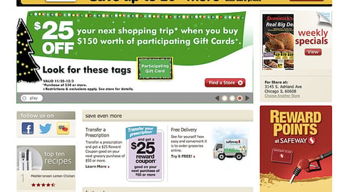 Safeway Gift Card Incentive Carousel Ad