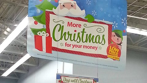 Walmart Christmas Countdown Ceiling Sign