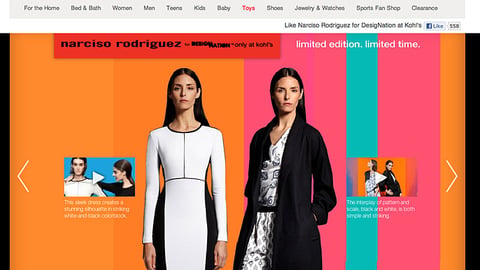 Kohl's Narcisco Rodriguez Landing Page