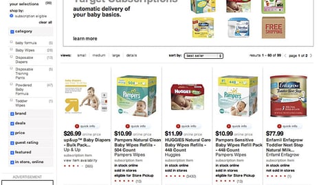 Target.com 'Subscriptions' Shop
