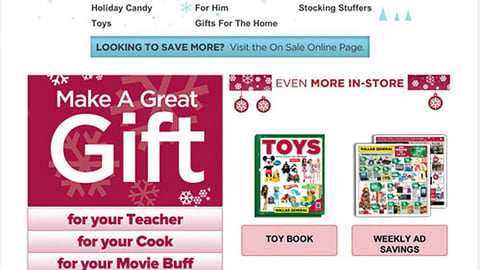 Dollar General 'Gift Center' Landing Page