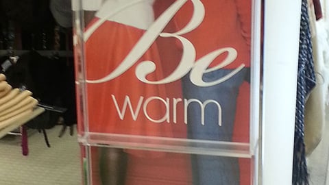 Macy's 'Be Warm' Stanchion Sign