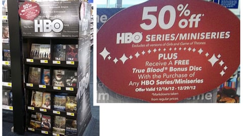 Best Buy HBO Incentive Holiday Sign