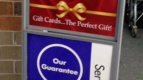 Bed Bath & Beyond 'Perfect Gift' Stanchion Sign
