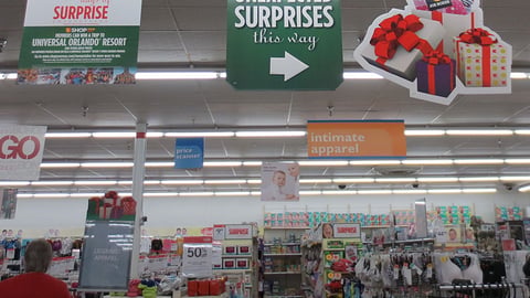 Kmart Holiday Ceiling Signs