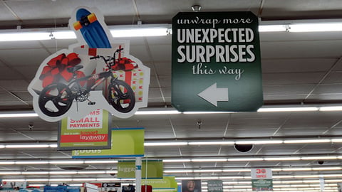 Kmart Holiday Ceiling Signs