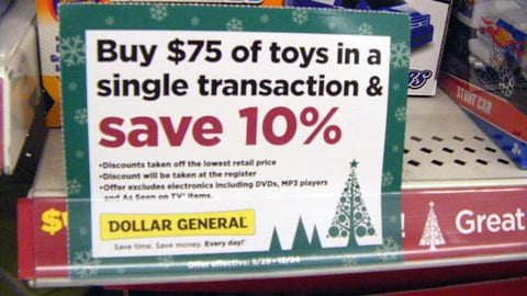 Dollar General Toy Incentive Shelf Sign