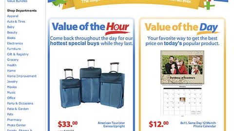 Walmart 'Value of the Day' Webpage