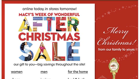 Macy's 'After Christmas Sale' Email