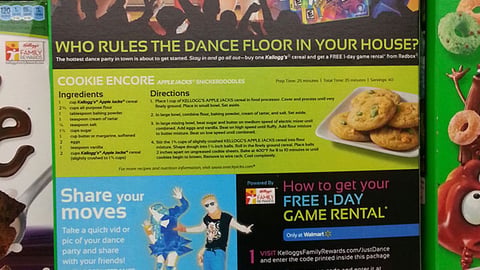 Kellogg's Walmart 'Just Dance' Cereal Packaging