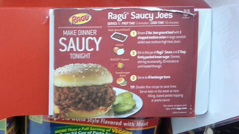 Ragu 'Saucy Joes' Take-One