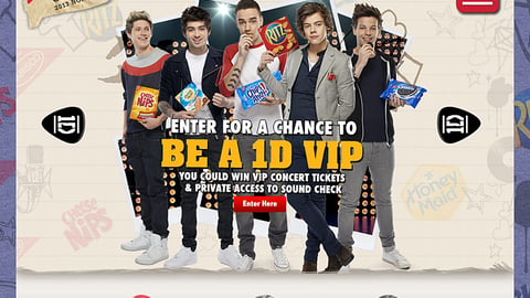 Mondelez One Direction Sweeps Home Page