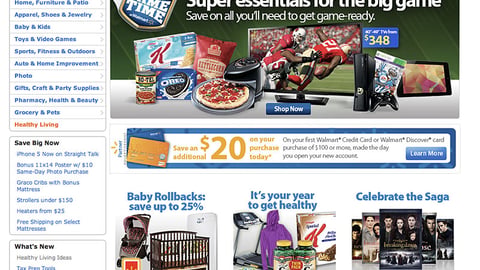 Walmart 'Game Time' Leaderboard Ad