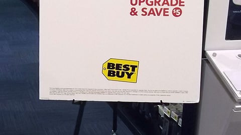 Best Buy '$5 Coupon' Easel Sign