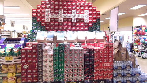 Randalls 'Tackle Hunger' Beverage Display