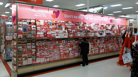 Target Valentine's Day Greeting Card In-Line Display
