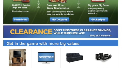 Walmart 'Game Time' Email