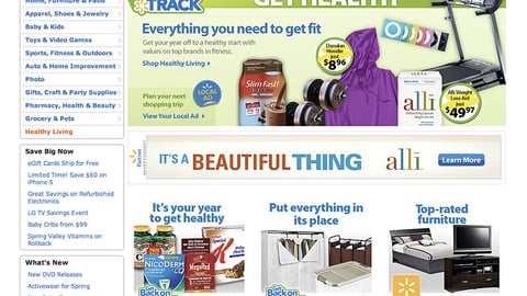 Walmart 'Get Back on Track' Leaderboard Ad