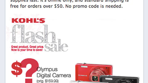 Kohl's Olympus 'Flash Sale' Facebook Update